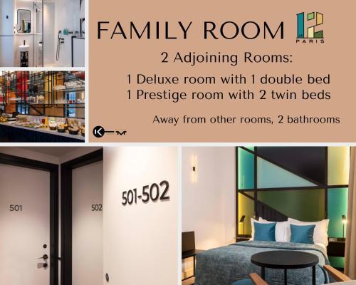 Le 12 Hotel Room Type - Family Room with Shower