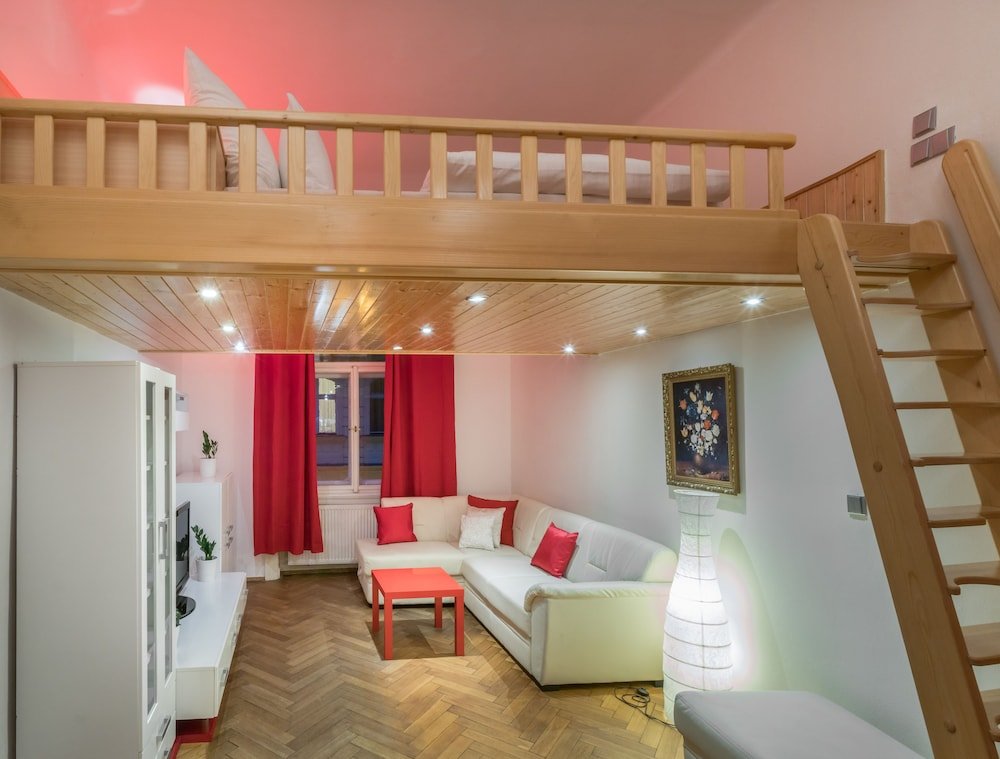 Mordecai Twelve Apartments by Adrez Living Room Type - One Bedroom Apartment Julie with Terrace
