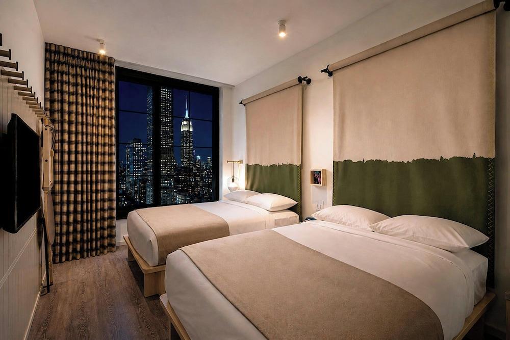 Moxy NYC Chelsea Room Type - 2 Double Beds, Empire State or Hudson River View, Hearing Accessible