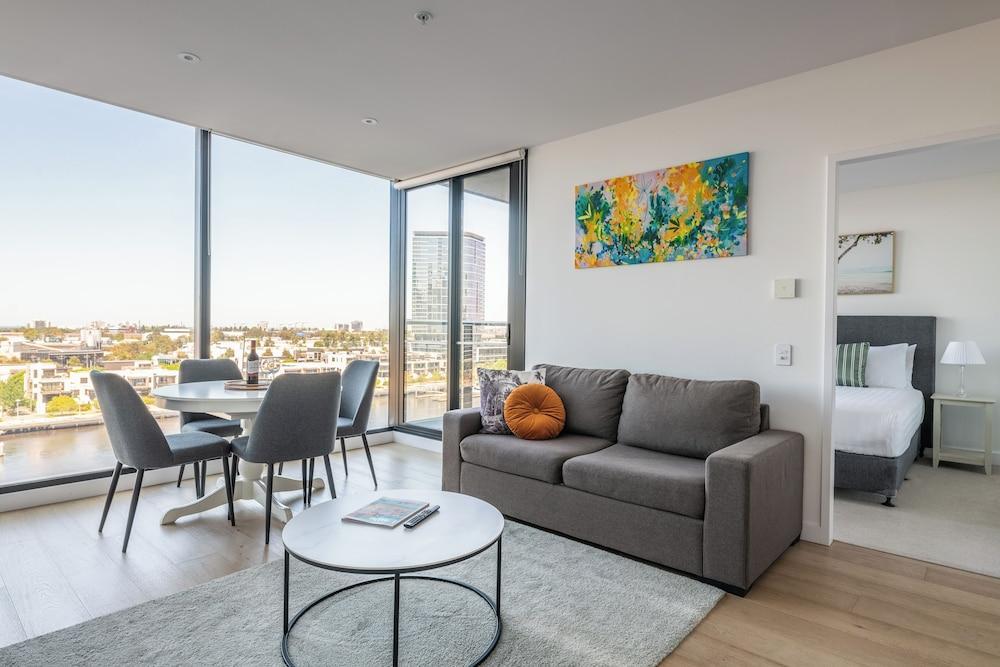 Melbourne Private Apartments - Collins Wharf Waterfront, Docklands Room Type - Two-Bedroom Two-Bathroom Apartment with Yarra Views