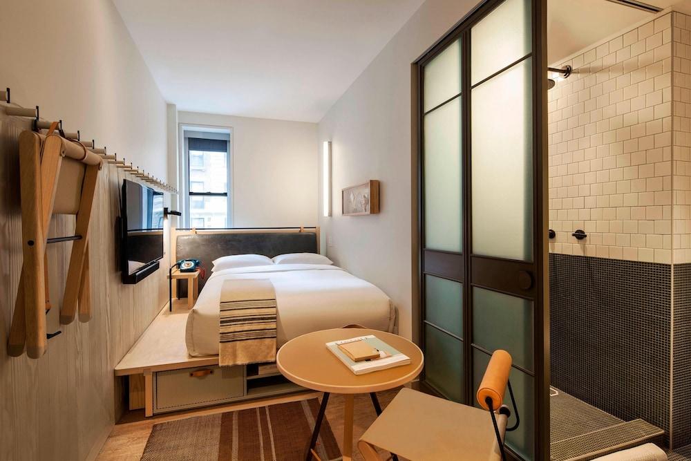 Moxy NYC Times Square Room Type - Room, 1 Double Bed, Hearing Accessible (Roll-in Shower) Moxy NYC Times Square Room Type - Room, 1 Double Bed, Hearing Accessible (Roll-in Shower)