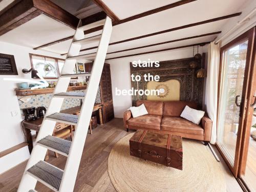 House boat studio with waterfront terrace