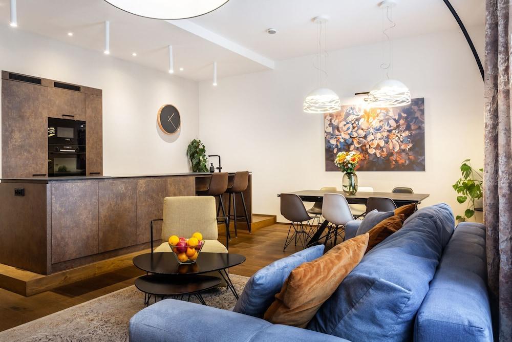 Luxury Prague Riverside Apartment - Tap to explore photos