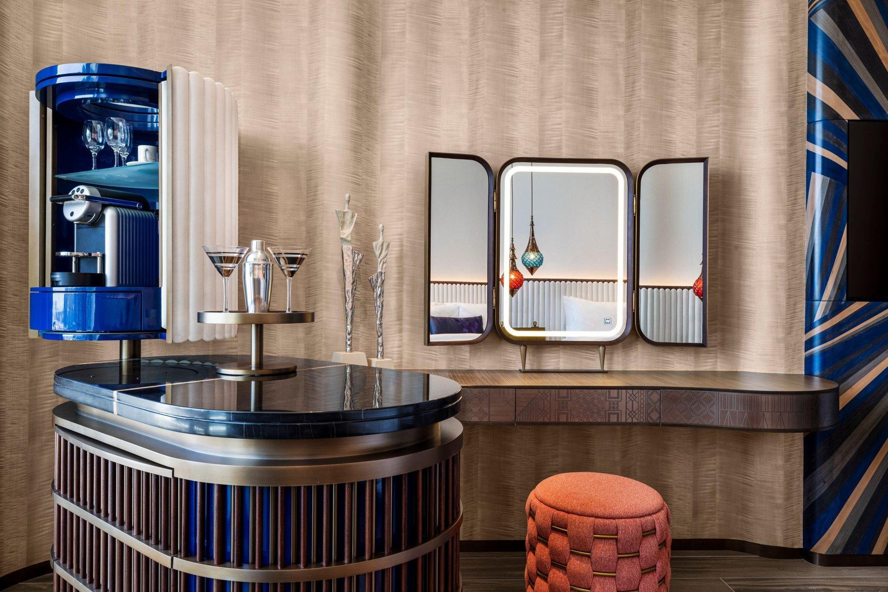 W Dubai  Mina Seyahi by Marriott Room Type - Deluxe, Guest room, 1 King, Harbor view, Balcony