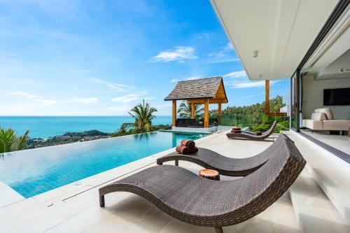Samui Modern Luxury Seaview Natural Rainforest Infinity Pool Villa 苏梅岛海景高端天然无边泳池私人管家别墅