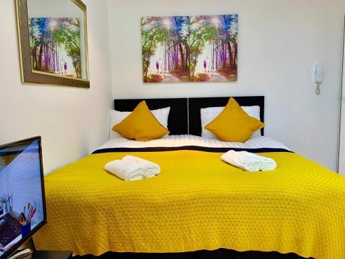 London Studio Apartments, Private Bathroom, Kitchenette, Parking, NP5 - Tap to explore photos