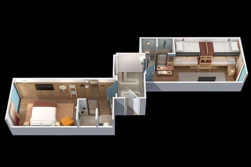 Moxy Sydney Airport Room Type - Family Bunkhouse, Interconnecting, Moxy Queen Sleeper + Moxy Quad Bunks Moxy Sydney Airport Room Type - Family Bunkhouse, Interconnecting, Moxy Queen Sleeper + Moxy Quad Bunks