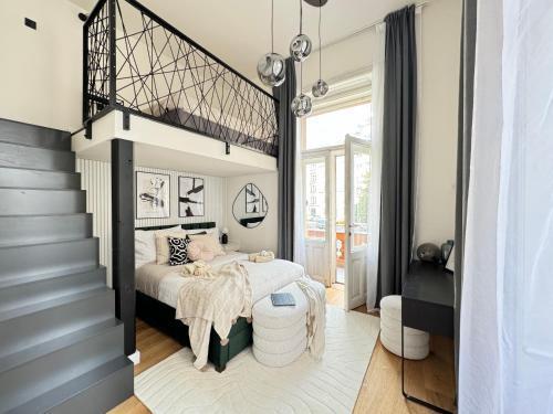 Modern High Ceiling Loft with Terrace Apartment, Prague