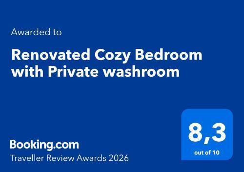 Renovated Cozy Bedroom with Private washroom Room Type - Deluxe Double Room with Shower