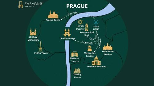ROY 2BR Apt with Prague Castle View, Parking & AC by EasyBNB Premium - Tap to explore photos