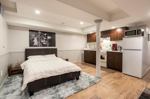 Modern, basement apartment, close to airport