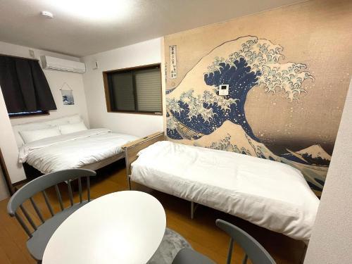 japanese art kiyo-e house traditional towns self check in - Tap to explore photos