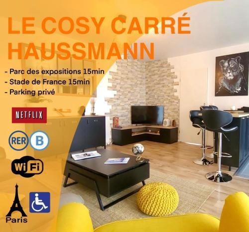 Cosy carré Haussmann, stade de franc, C D G, Paris - Tap to explore photos