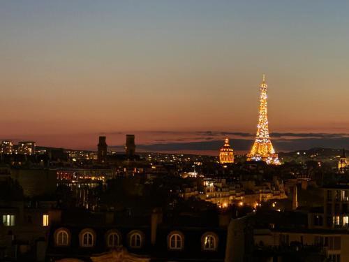 Top floor with Eiffel Tower view and roof top - Tap to explore photos