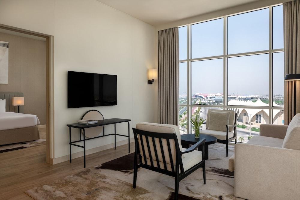 YAS PLAZA MARINA by IHG - Theme Park Access Room Type - 2 Bedroom Suite Plaza View Balcony Theme Park Access YAS PLAZA MARINA by IHG - Theme Park Access Room Type - 2 Bedroom Suite Plaza View Balcony Theme Park Access
